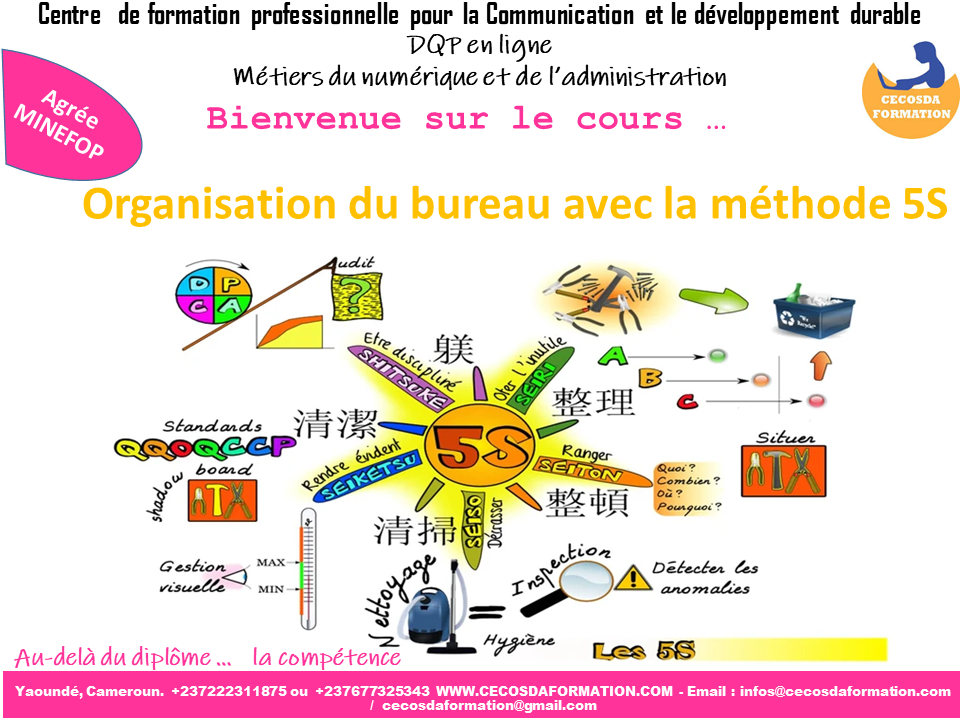 Premier slide du cours Cours Organisation du bureau avec la méthode 5S
